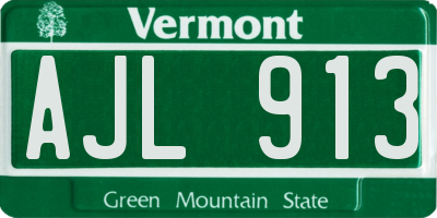 VT license plate AJL913