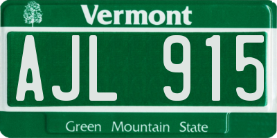 VT license plate AJL915