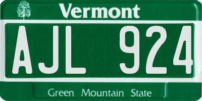 VT license plate AJL924