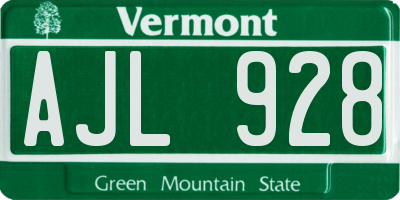 VT license plate AJL928