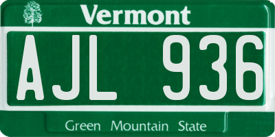 VT license plate AJL936
