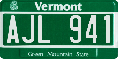 VT license plate AJL941