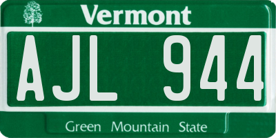 VT license plate AJL944