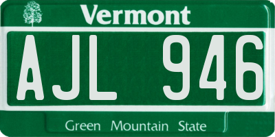 VT license plate AJL946