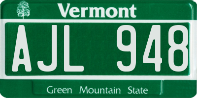 VT license plate AJL948