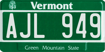 VT license plate AJL949