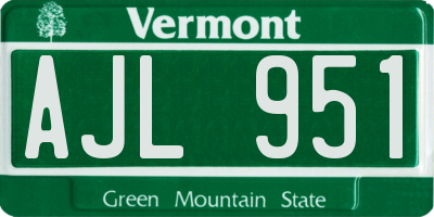 VT license plate AJL951