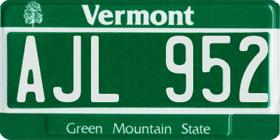 VT license plate AJL952