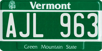 VT license plate AJL963