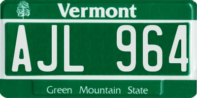 VT license plate AJL964