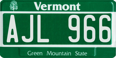 VT license plate AJL966