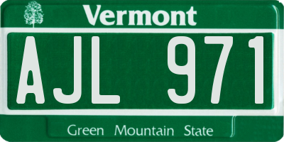 VT license plate AJL971
