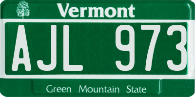 VT license plate AJL973