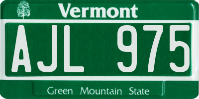VT license plate AJL975