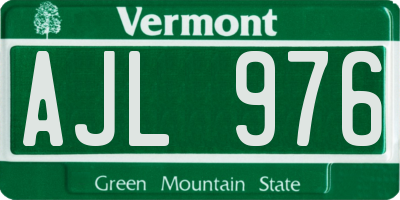 VT license plate AJL976