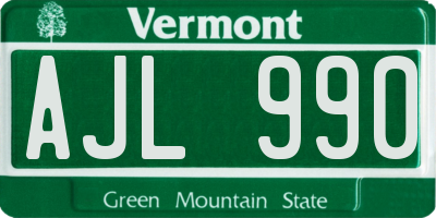 VT license plate AJL990
