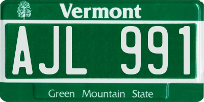 VT license plate AJL991