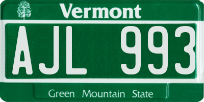 VT license plate AJL993