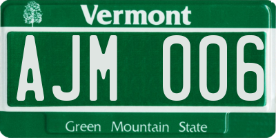 VT license plate AJM006
