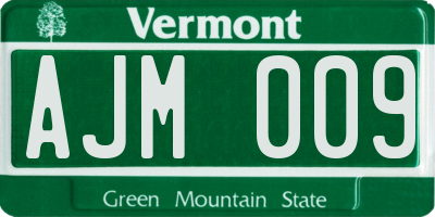 VT license plate AJM009