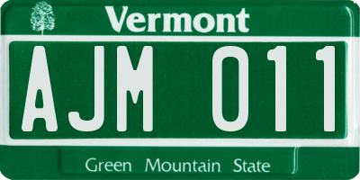 VT license plate AJM011