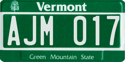VT license plate AJM017