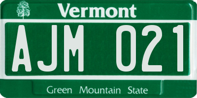 VT license plate AJM021