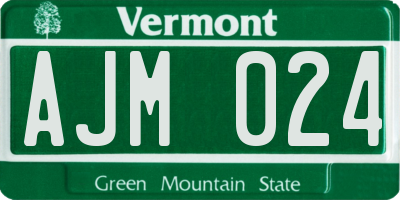 VT license plate AJM024