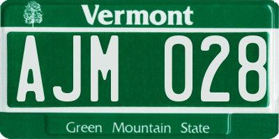 VT license plate AJM028