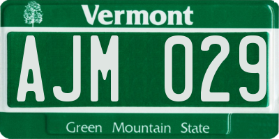 VT license plate AJM029