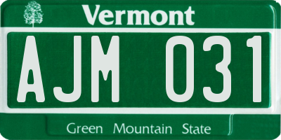 VT license plate AJM031