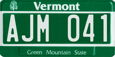 VT license plate AJM041