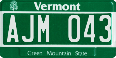 VT license plate AJM043