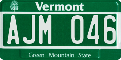VT license plate AJM046