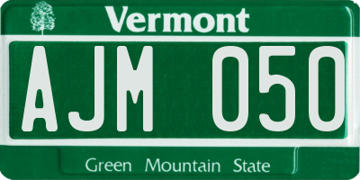 VT license plate AJM050