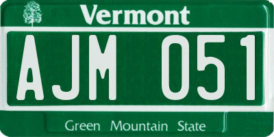 VT license plate AJM051