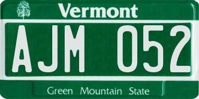 VT license plate AJM052