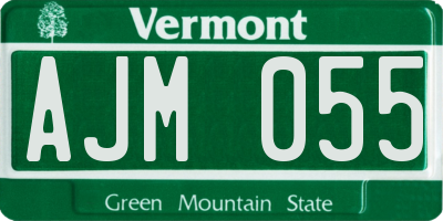 VT license plate AJM055