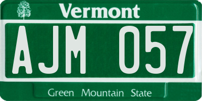 VT license plate AJM057