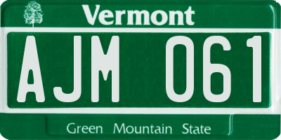 VT license plate AJM061
