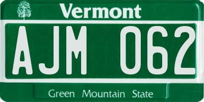 VT license plate AJM062