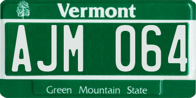 VT license plate AJM064