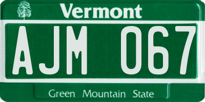VT license plate AJM067