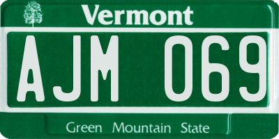 VT license plate AJM069