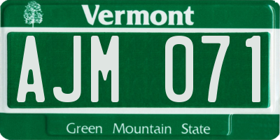 VT license plate AJM071