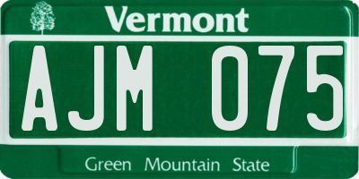 VT license plate AJM075