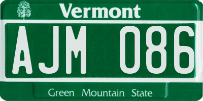 VT license plate AJM086
