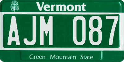 VT license plate AJM087