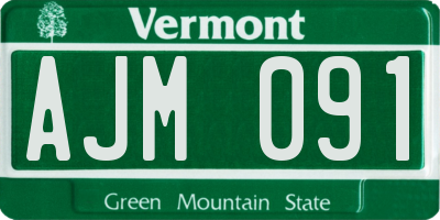 VT license plate AJM091
