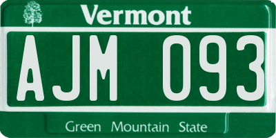 VT license plate AJM093